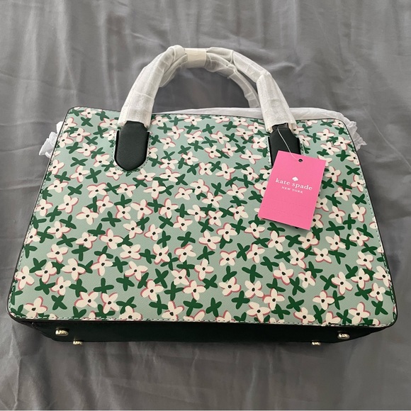 ❌SOLD❌NWT Kate Spade Reese Laurel Way Satchel in Floral Aphrodite Green Multi - Picture 4 of 5